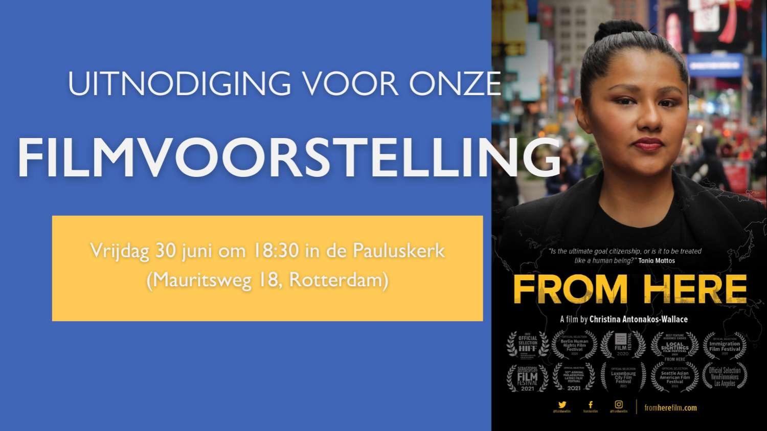 IOM filmvoorstelling "FROM HERE" een documentaire over migratie en